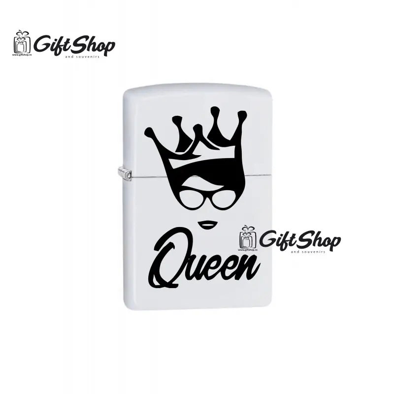 Queen, bricheta metalica gravata laser cu mesajv